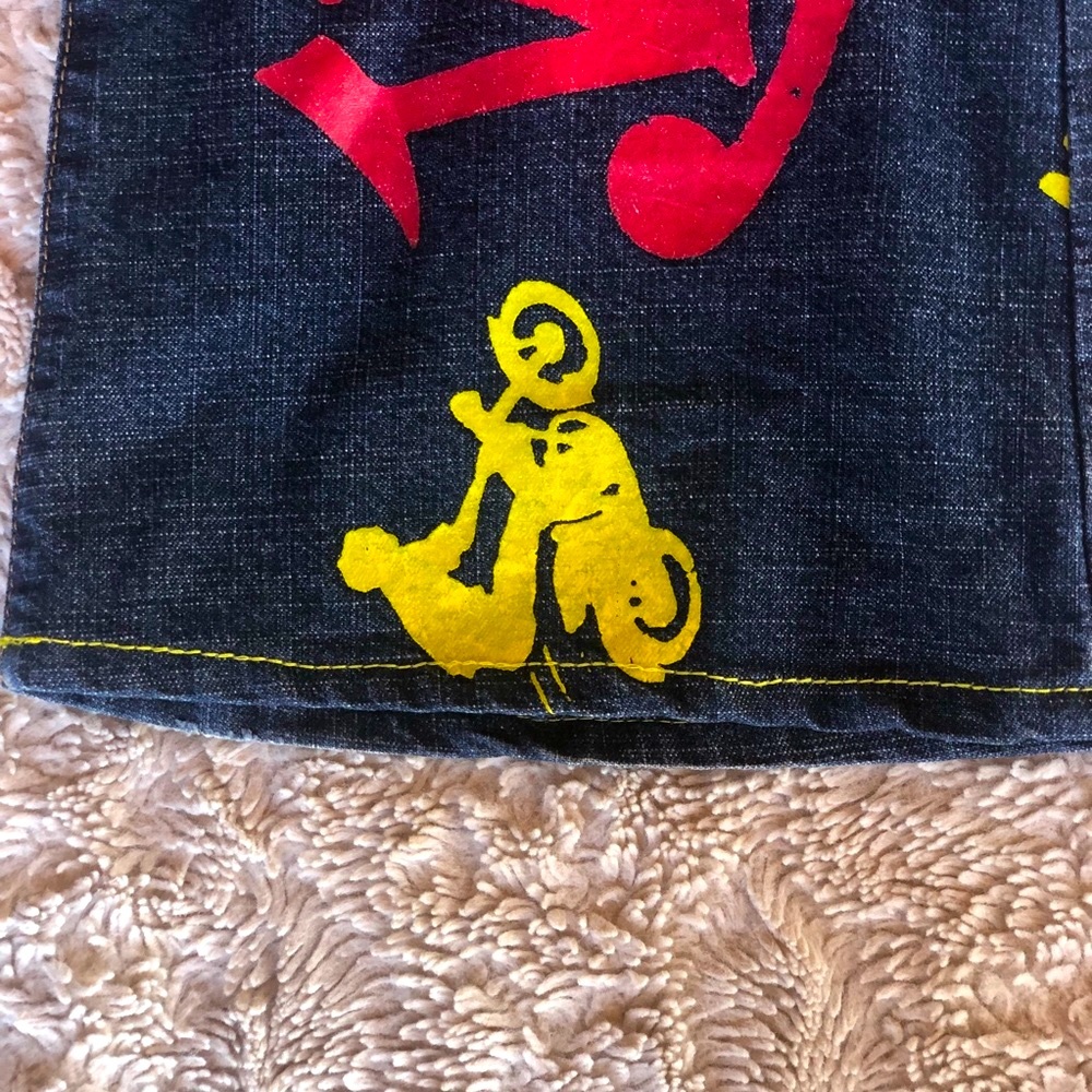 RELIST & SOLD 😃Von Dutch Colored LOGO Jeans Pink Green Motorcyles & Race Cars - Picture 7 of 12